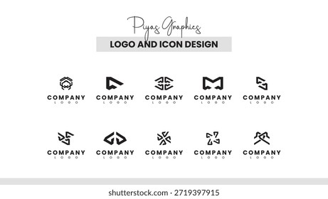 Paquete de iconos de logotipo inspirado en la tecnología moderna