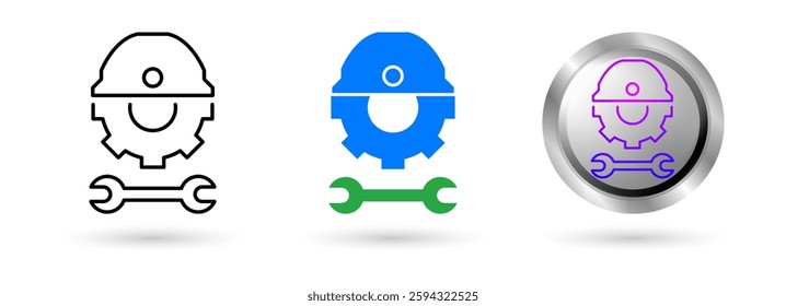 Modern Technician icon presents automation technology in customer service, Available in various styles, including outline, solid, and glossy effects, ideal for helpdesk software etc.