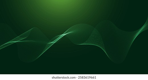 Modern techno banner with a flowing dots design 