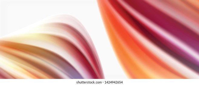 Modern techno Fluid color flow on white colorful poste. Vector art for your design