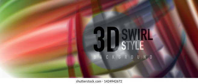 Modern techno Fluid color flow on white colorful poste. Vector art for your design