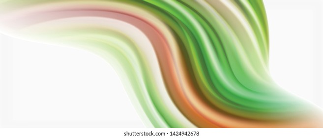 Modern techno Fluid color flow on white colorful poste. Vector art for your design
