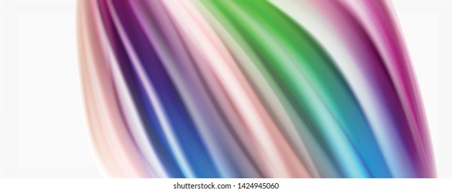 Modern techno Fluid color flow on white colorful poste. Vector art for your design