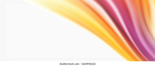 Modern techno Fluid color flow on white colorful poste. Vector art for your design