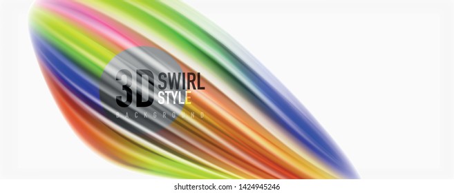 Modern techno Fluid color flow on white colorful poste. Vector art for your design