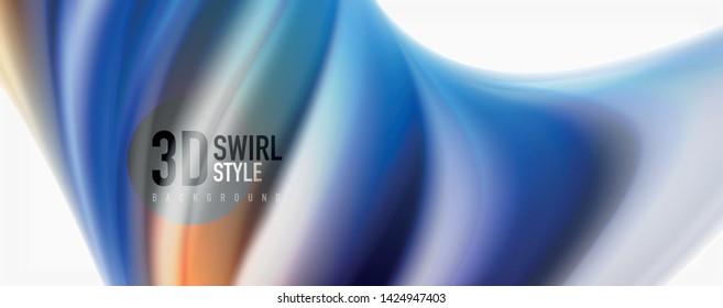 Modern techno Fluid color flow on white colorful poste. Vector art for your design