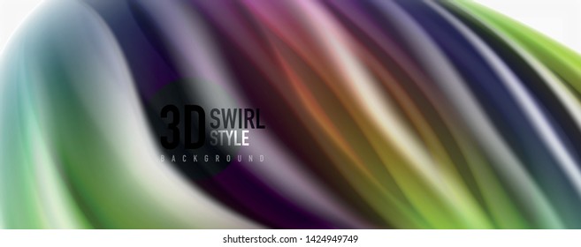 Modern techno Fluid color flow on white colorful poste. Vector art for your design