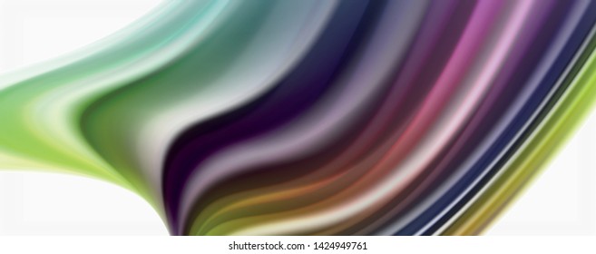 Modern techno Fluid color flow on white colorful poste. Vector art for your design