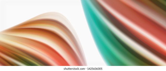 Modern techno Fluid color flow on white colorful poste. Vector art for your design