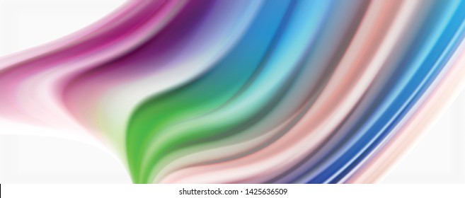 Modern techno Fluid color flow on white colorful poste. Vector art for your design