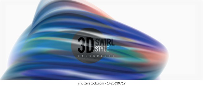 Modern techno Fluid color flow on white colorful poste. Vector art for your design