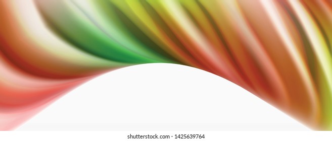 Modern techno Fluid color flow on white colorful poste. Vector art for your design