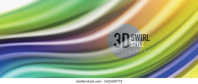 Tecno moderno El color fluido en el poste blanco colorido. Arte vector para su diseño