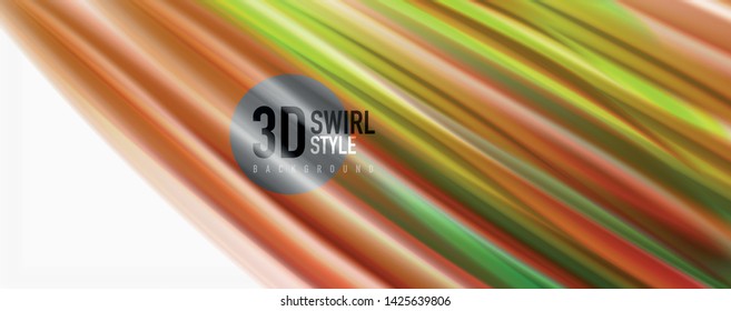 Modern techno Fluid color flow on white colorful poste. Vector art for your design