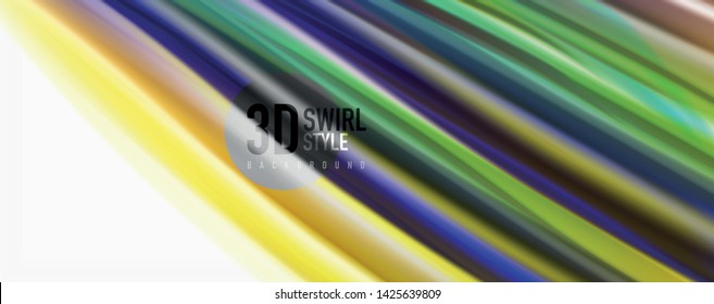 Tecno moderno El color fluido en el poste blanco colorido. Arte vector para su diseño