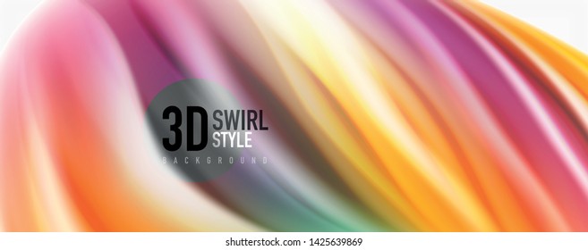 Tecno moderno El color fluido en el poste blanco colorido. Arte vector para su diseño