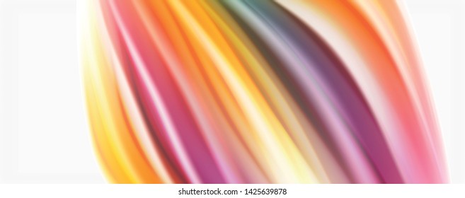 Modern techno Fluid color flow on white colorful poste. Vector art for your design