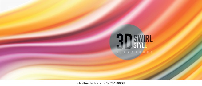 Tecno moderno El color fluido en el poste blanco colorido. Arte vector para su diseño