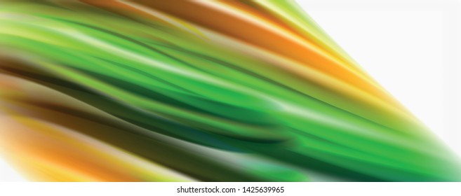 Modern techno Fluid color flow on white colorful poste. Vector art for your design