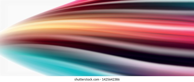 Modern techno Fluid color flow on white colorful poste. Vector art for your design