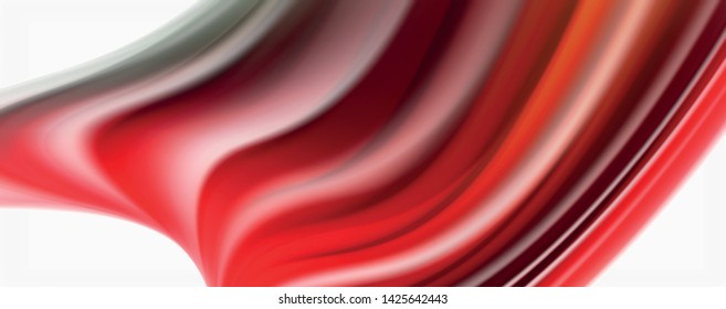 Modern techno Fluid color flow on white colorful poste. Vector art for your design