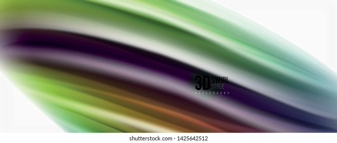 Modern techno Fluid color flow on white colorful poste. Vector art for your design