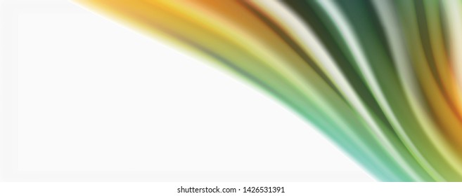 Modern techno Fluid color flow on white colorful poste. Vector art for your design