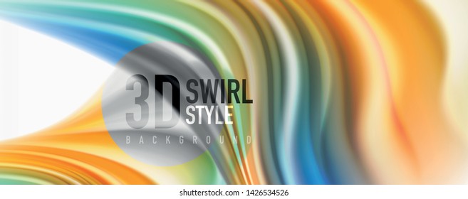 Tecno moderno El color fluido en el poste blanco colorido. Arte vector para su diseño