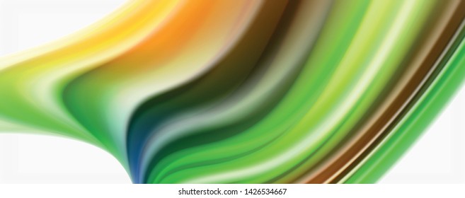 Modern techno Fluid color flow on white colorful poste. Vector art for your design