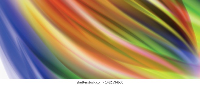 Modern techno Fluid color flow on white colorful poste. Vector art for your design