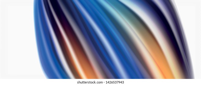 Modern techno Fluid color flow on white colorful poste. Vector art for your design