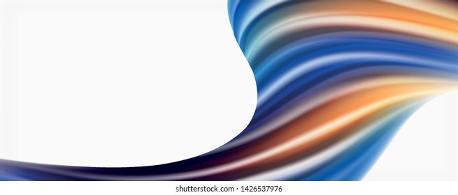 Tecno moderno El color fluido en el poste blanco colorido. Arte vector para su diseño