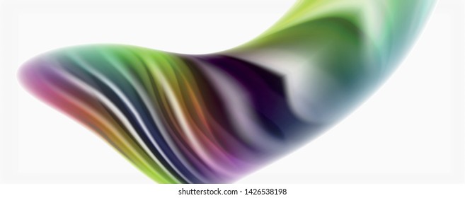 Tecno moderno El color fluido en el poste blanco colorido. Arte vector para su diseño