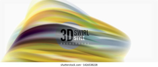 Tecno moderno El color fluido en el poste blanco colorido. Arte vector para su diseño