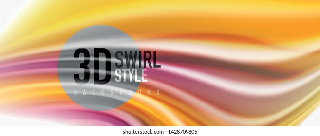 Modern techno Fluid color flow on white colorful poste. Vector art for your design