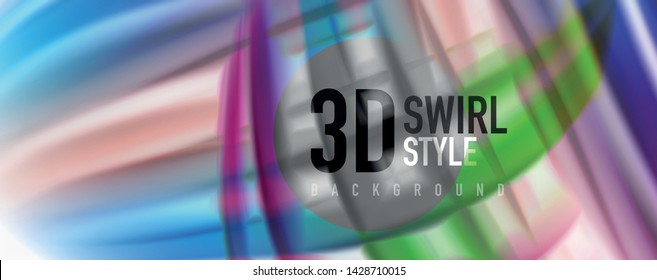 Modern techno Fluid color flow on white colorful poste. Vector art for your design