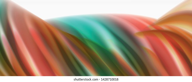 Modern techno Fluid color flow on white colorful poste. Vector art for your design