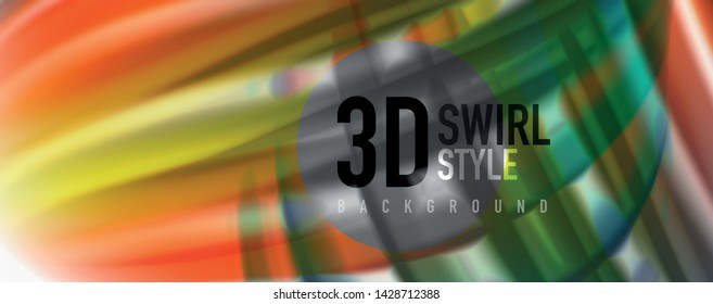 Modern techno Fluid color flow on white colorful poste. Vector art for your design