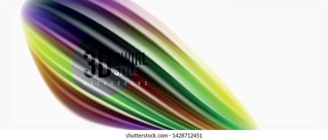 Tecno moderno El color fluido en el poste blanco colorido. Arte vector para su diseño
