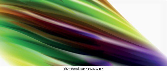 Modern techno Fluid color flow on white colorful poste. Vector art for your design