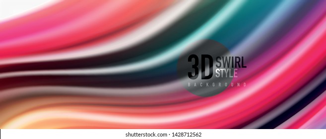 Moderno techno fluido cor fluir em branco colorido poste. Arte vetorial para seu design