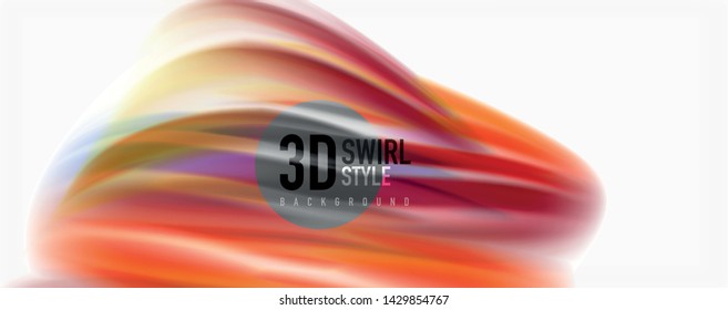 Modern techno Fluid color flow on white colorful poste. Vector art for your design