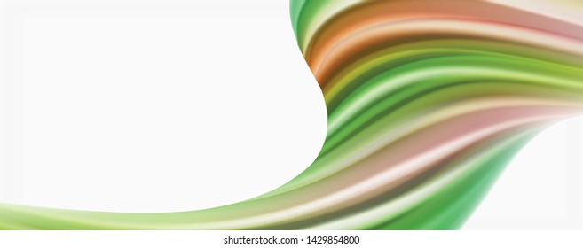 Modern techno Fluid color flow on white colorful poste. Vector art for your design