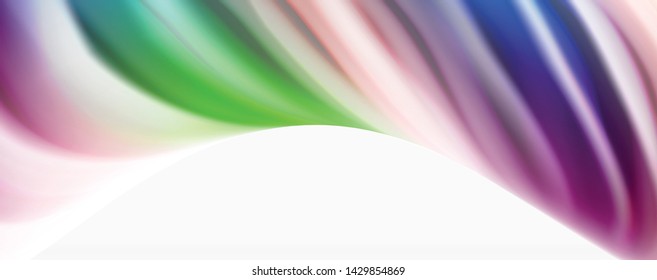 Modern techno Fluid color flow on white colorful poste. Vector art for your design