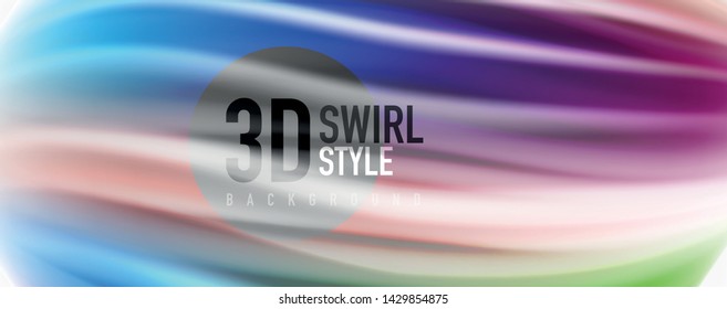 Modern techno Fluid color flow on white colorful poste. Vector art for your design