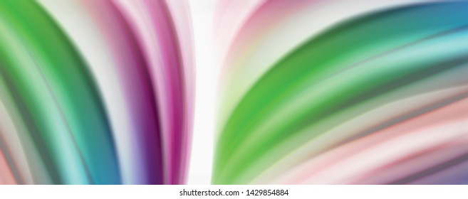 Modern techno Fluid color flow on white colorful poste. Vector art for your design