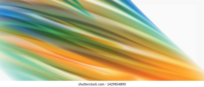 Modern techno Fluid color flow on white colorful poste. Vector art for your design