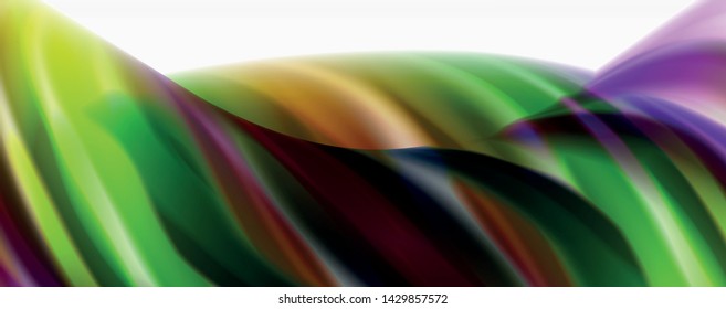 Modern techno Fluid color flow on white colorful poste. Vector art for your design