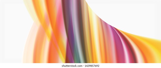 Modern techno Fluid color flow on white colorful poste. Vector art for your design