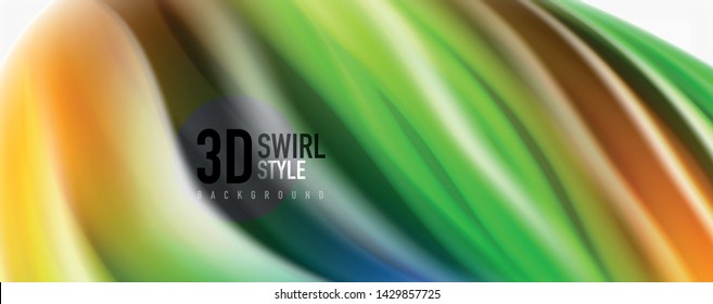 Modern techno Fluid color flow on white colorful poste. Vector art for your design
